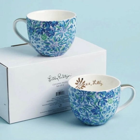 Lilly Pulitzer Dining Lilly Pulitzer Ceramic Mugs Set Of 2 Poshmark